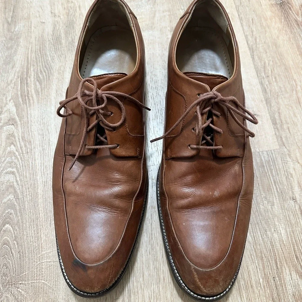 COLE HAAN | Men's Classic Cognac Brown Leather Business Dress Oxford Shoes, 13M
